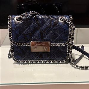 Michael Kors Navy Quilted Crossbody Bag